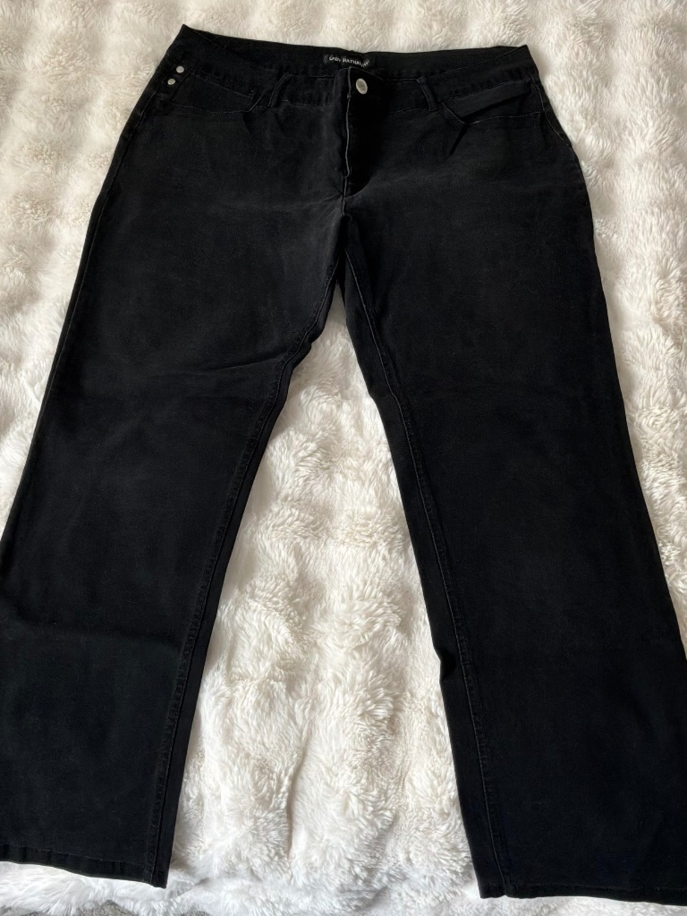 Lady Hathaway Black Straight Leg Denim Jeans Size 16x32L Vintage